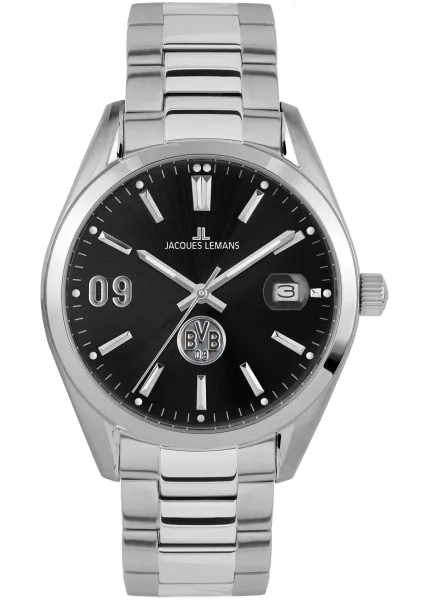 Jacques Lemans BVB-01 Uhr Herren Edelstahl silber Quarz